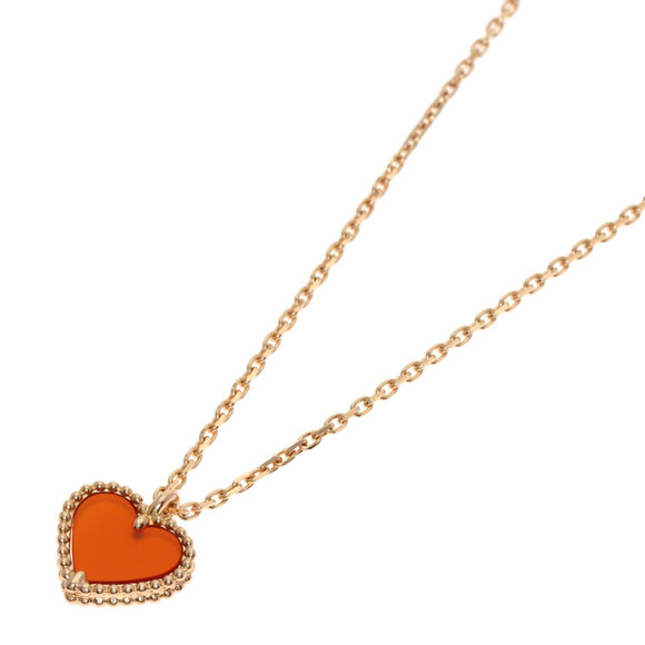 OTHERS Jewelry - Van Cleef & Arpels Sweet Heart Carnelian Necklace in 18K Pink Gold for Women